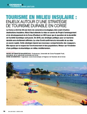 Tourisme en milieu insulaire : enjeux autour d’une stratégie
de tourisme durable en Corse