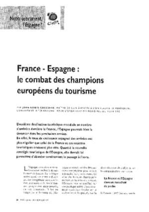France-Espagne : le combat des champions européens du tourisme