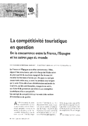 La compétitivité touristique en question. De la concurrence entre la France, l'Espagne et les autres pays du monde