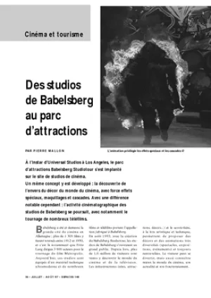 Des studios de Babelsberg au parc d'attractions