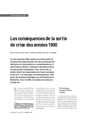 Les conséquences de la sortie de crise des années 1990