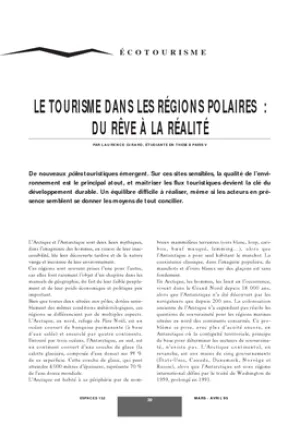 Le tourisme dans les régions polaires : du rêve à la réalité
