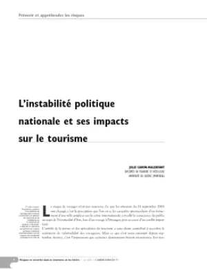 L'instabilité politique nationale et ses impacts sur le tourisme