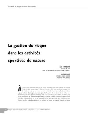 La gestion du risque dans les activités sportives de nature