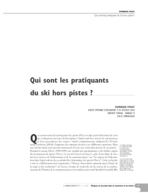 Qui sont les pratiquants du ski hors pistes ?
