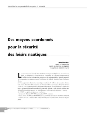 Des moyens coordonnés pour la sécurité des loisirs nautiques