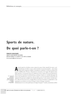 Sports de nature. De quoi parle-t-on ?