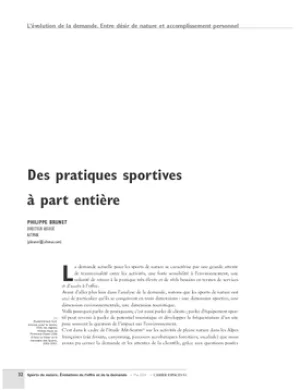 Des pratiques sportives à part entière