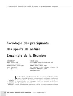 Sociologie des pratiquants des sports de nature. L'exemple de la Réunion