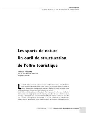 Les sports de nature. Un outil de structuration de l'offre touristique