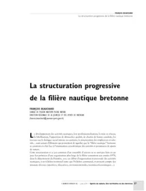 La structuration progressive de la filière nautique bretonne