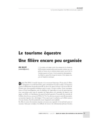Le tourisme équestre. Une filière encore peu organisée
