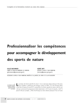 Professionnaliser les compétences pour accompagner le développement des sports de nature