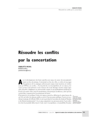 Résoudre les conflits par la concertation