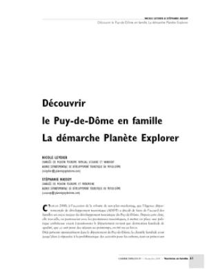 Découvrir le Puy-de-Dôme en famille. La démarche de Planète Explorer