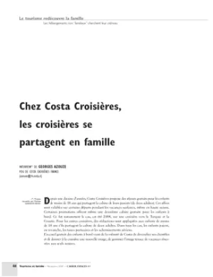 Chez Costa Croisières, les croisières se partagent en famille