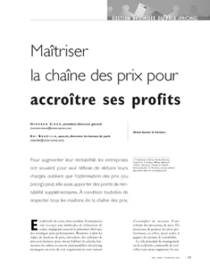 Maîtriser la chaîne des prix pour accroître ses profits