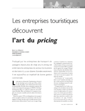Les entreprises touristiques découvrent l'art du pricing