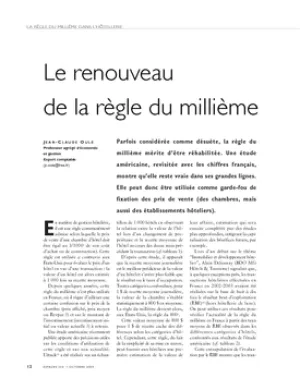 Le renouveau de la règle du millième