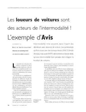 Les loueurs de voitures sont des acteurs de l'intermodalité ! L'exemple d'Avis