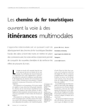 Les chemins de fer touristiques ouvrent la voie à des itinérances multimodales