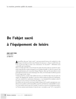 Musée : de l'objet sacré à l'équipement de loisirs