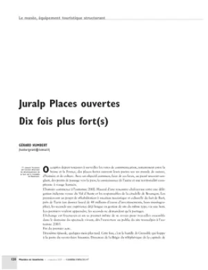 Juralp Places ouvertes. Dix fois plus fort(s)