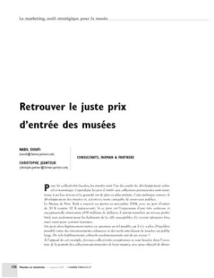 Retrouver le juste prix d'entrée des musées