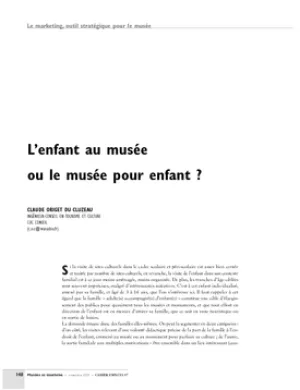 L'enfant au musée ou le musée pour enfant ?