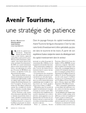 Avenir Tourisme, une stratégie de patience