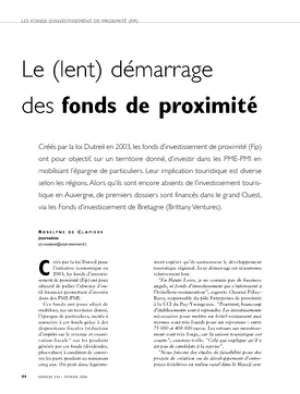 Le (lent) démarrage des fonds de proximité
