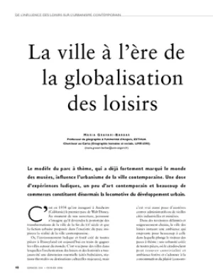 La ville à l'ère de la globalisation des loisirs