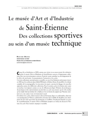 Le musée d'Art et d'Industrie de Saint-Étienne. Des collections sportives au sein d'un musée technique