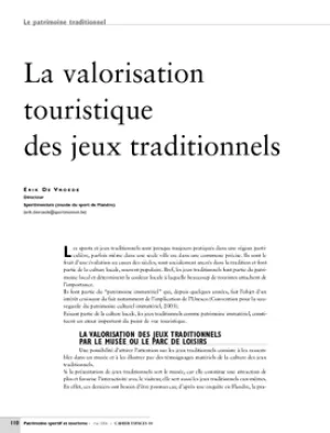 La valorisation touristique des jeux traditionnels