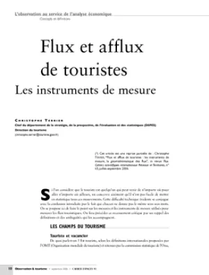 Flux et afflux de touristes. Les instruments de mesure