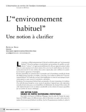 L'"environnement habituel”. Une notion à clarifier