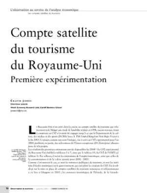 Compte satellite du tourisme du Royaume-Uni. Première expérimentation