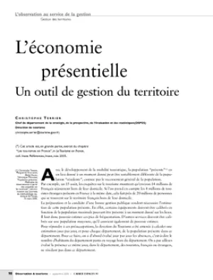 L'économie présentielle. Un outil de gestion du territoire