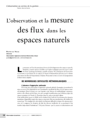 L'observation et la mesure des flux dans les espaces naturels