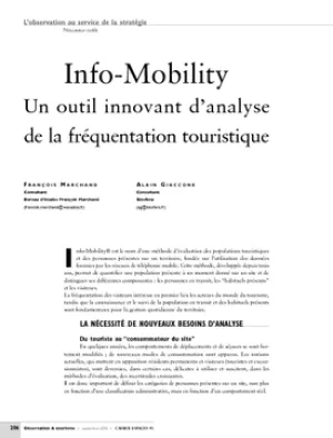 Info-Mobility. Un outil innovant d'analyse de la fréquentation touristique