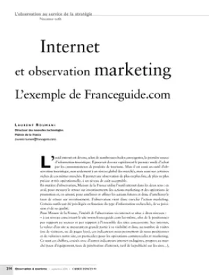 Internet et observation marketing. L'exemple de Franceguide.com