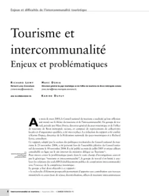 Tourisme et intercommunalité. Enjeux et problématiques