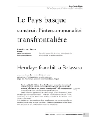 Le Pays basque construit l'intercommunalité transfrontalière
