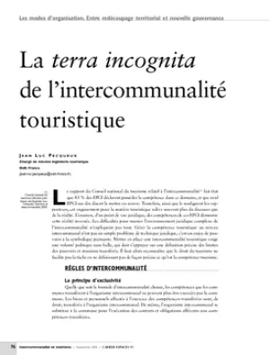 La terra incognita de l'intercommunalité touristique