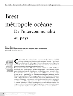 Brest métropole océane. De l'intercommunalité au pays
