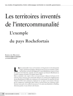 Les territoires inventés de l'intercommunalité. L'exemple du pays Rochefortais