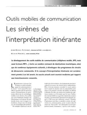Outils mobiles de communication. Les sirènes de l'interprétation itinérante