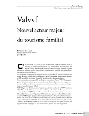 Valvvf. Nouvel acteur majeur du tourisme familial