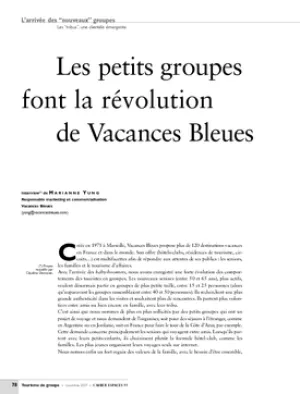 Les petits groupes font la révolution de Vacances Bleues