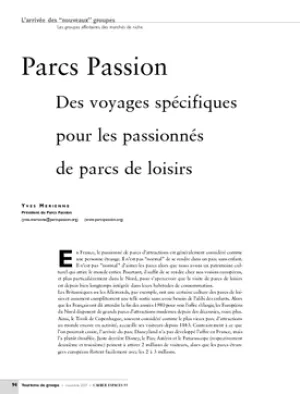 Parcs Passion. Des voyages spécifiques pour les passionnés de parcs de loisirs